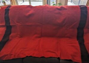 Vintage WARMBILT Lifetime Blanket Minnesota Wool Co Red Black Stripe 58" x 82"