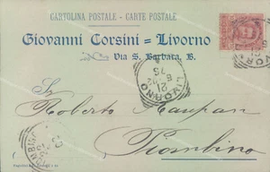 aa487 cartolina commerciale livorno citta' giovanni corsini 1902 tondo riquadrat - Picture 1 of 2