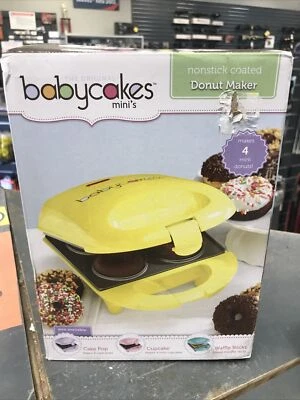 Babycakes mini’s - Recubrimiento antiadherente - Mini donut maker - Amarillo - Hace 4 donuts Foto 1 de 4