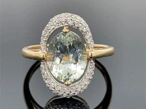 SCHMUCKJAGD RING GR. 18 (CA.56) AUS 585/- GELBGOLD MIT QUARZ & DIAMANTEN - Bild 1 von 3