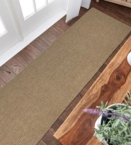 EARTHALL Hallway Runner Rug 2x8ft Non-Slip Natural Cotton Long Carpet Runner - Picture 1 of 8
