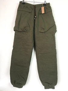 Wasted Co Size Medium Sweatpants Japanese Streetwear Jogger Green Quilted Unisex - Picture 1 of 9