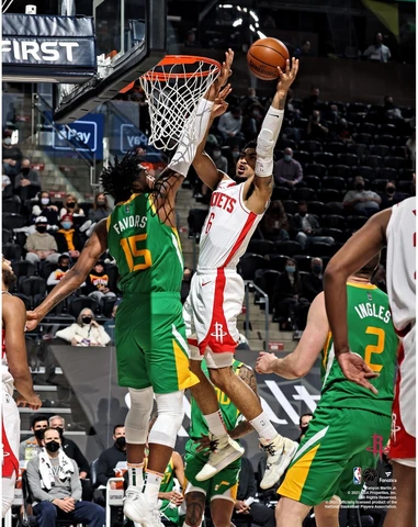 Kenyon Martin Jr. Houston Rockets Unsigned Going For Dunk vs Utah Jazz Photo Cover