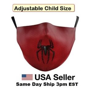 Children Spiderman Superhero Face Mask Reusable Adjustable Cloth Kids Washable 