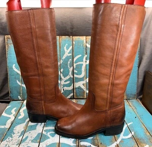 LUCKY BRAND Cognac Soft leather Pull On Boot Staps riding boots Womans 6M - Picture 1 of 11