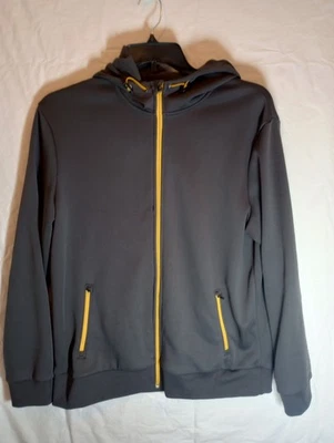 Chaqueta deportiva Tek Gear para hombre L gris amarillo completo cremallera con capucha bolsillos  Foto 1 de 4