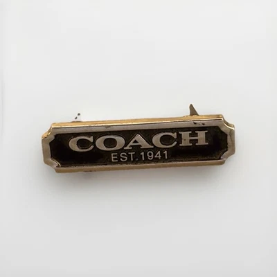 Auténtico emblema de repuesto Coach Bag plateado con soporte de respaldo Foto 1 de 4