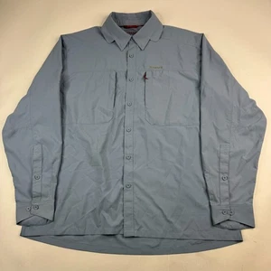 Simms Mens XXL Blue 100% Polyester COR3 No Fly Zone Long Sleeve Fishing Shirt - Picture 1 of 13
