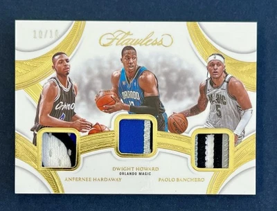 2024 Flawless Penny Hardaway Dwight Howard Paolo Banchero Triple Parche Dorado/10 Foto 1 de 2