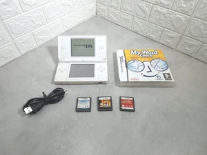 Nintendo DS Lite Weiß Handheld-Systemkonsole mit Ladegerät & 4x Spiele - Bild 1 von 6