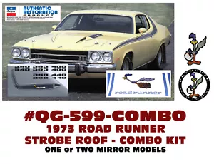 QG-599+ 1973 PLYMOUTH ROAD RUNNER - SIDE & ROOF STROBE STRIPE - COMBO - Bild 1 von 1