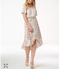 American Rag Off the Shoulder Button Down Ruffle Midi Dress Size Large NEW