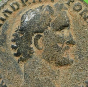 Roman Imperial ae AS Coin of Antoninus Pius FORTUNA As Found with Earthen Patina - Picture 1 of 3