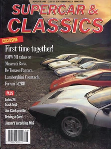 Supercar & Classics August 1991 BMW M1 Bora Pantera Countach 512BB Jim Clark - Picture 1 of 1