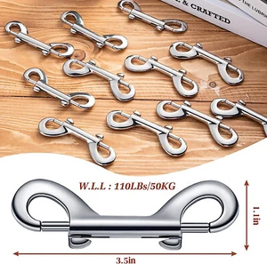 1 Double Ended Bolt Snap Hook Zinc Alloy Double Trigger Clip - Picture 1 of 7
