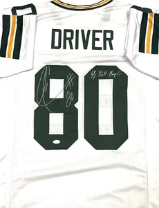 Camiseta deportiva blanca réplica personalizada firmada por Donald Driver de los Packers con XLV Champs - JSA - Imagen 1 de 3