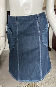 SISLEY retro sisley blue jean denim skirt size- 38-Made in Italy