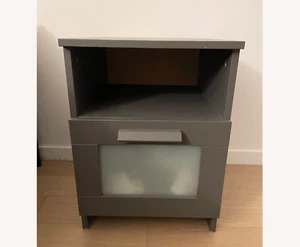Ikea BRIMNES Nightstand, Gray, 15 3/8"x16 1/8 ", Modern 504.702.20 - New In Box - Picture 1 of 2