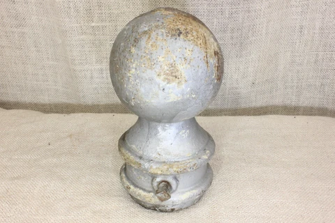 Old Finial Post Top Lamp 3 3/4” Cannon Ball Flag Pole For 2 3/8 Pipe Cast Iron Cover