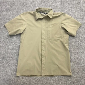 Arc'teryx Envoy Shirt Short Sleeve Button Up Snaps Mens Tan Small - Picture 1 of 11