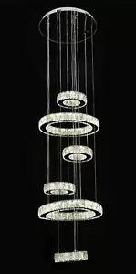 Modern large K9 crystal led stairs chandeliers for hallway ,living 7614, - Picture 1 of 4