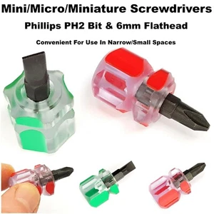 Mini Screwdriver Set Micro Miniature PH2 Bit 6mm Flathead Screwdrivers Hand Tool - Picture 1 of 10