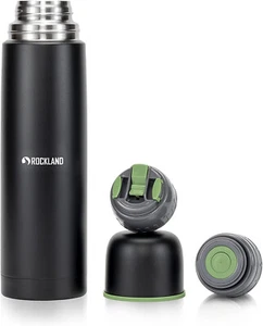 Rockland Thermos 1000ml Acciaio Inox Isolante Cibo Bevande Outdoor Nero - Foto 1 di 9