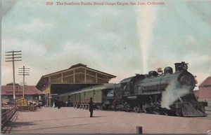Postcard California CA Santa Jose Southern Pacific Railroad Depot Britton & Rey - Picture 1 of 2
