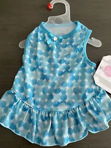 VESTIDO COCO LANE AQUA AZUL PUNTO DESCOLORIDO Cachorro/Perro PEQUEÑO NUEVO CON ETIQUETAS - Imagen 1 de 1
