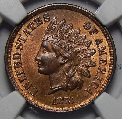 1873 OPEN 3 NGC MS65RB INDIAN HEAD CENT - Image 1 of 4