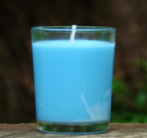 40 hr PASTEL BABY BLUE CIT RONELLA Natural SOY GLASS JAR CANDLE Mozzie Away - Picture 1 of 12