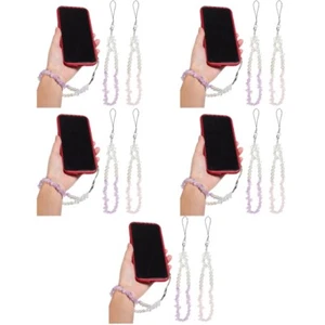 5 Count Mobile Phone Chain Crystal Stone Strap Charm Pearls Lanyard Bead - Zdjęcie 1 z 12