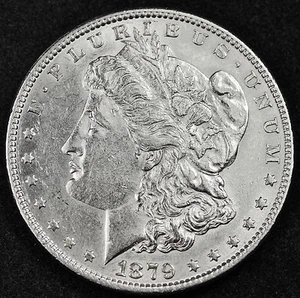 1879 Morgan Silver Dollar.  A.U. (Inventory A) - Picture 1 of 2
