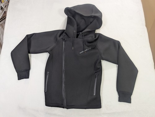 Alexander Wang x H&M nero scuba felpa con cappuccio biker zip giacca uomo media