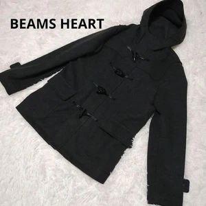 BEAMS HEART Duffle Coat Plain Color Vintage Black - Picture 1 of 9
