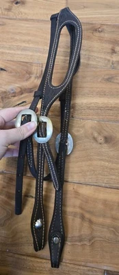 Cabezal de cuero de una oreja Western Horse Tack Foto 1 de 3