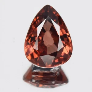 💎 3.76ct IF Pear Natural Sunlit Bourbon Red Zircon - Unheated Tanzania Gemstone - Picture 1 of 4