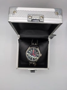 Smith & Wesson Mumbai Lamplighter Black Leather Wrist Watch WGRH1 - Picture 1 of 3