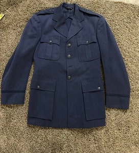 VTG 1951 US Air Force Officer Coat 40L Service Dress Blue Uniform Jacket*see Pic - Picture 1 of 14