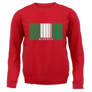 Nigeria Barcode Flag - Kids Hoodie / Sweater - Abuja Nigerian Gulf of Guinea - Picture 1 of 18
