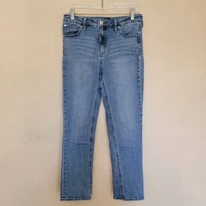 Quince Womens Stretch High Rise Straight Blue Slim Jeans Size 29 Organic Cotton - Picture 1 of 8