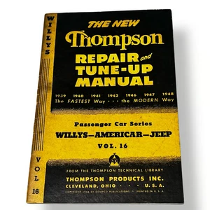 El nuevo manual de reparación y puesta a punto Thompson 1939-1948 Willys Americar Jeep Vol 16 - Imagen 1 de 3