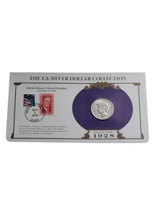 PCS 1928 S Paz dólar de plata y panel de estampillas - Colección de dólares de plata de EE. UU. - Imagen 1 de 5
