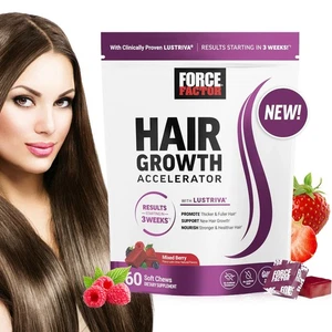 Force Factor Haarwachstumsbeschleuniger 60 weiche Kausnacks, Haarwachstumsvitamine Frauen - Bild 1 von 12