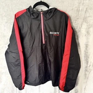 Chaqueta cortavientos vintage Sony Racing XL negra roja media cremallera nailon Y2K - Imagen 1 de 9