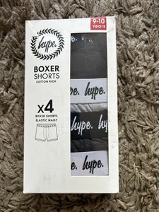 Boys Hype Boxer Shorts 4 Pack Cotton Rich 9-10 Years | Underwear - Picture 1 of 1