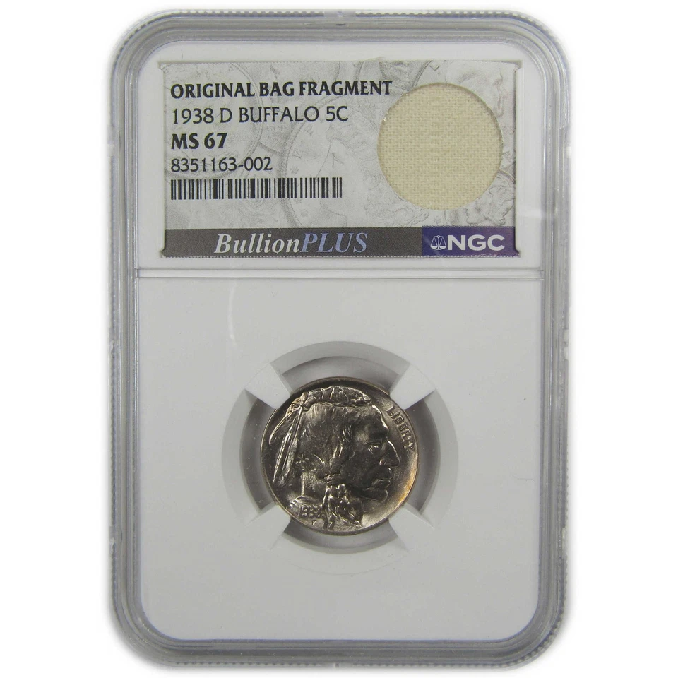 1938 D Indian Head Buffalo Nickel MS 67 NGC Bag Fragment SKU:I20545 - Image 1 of 4