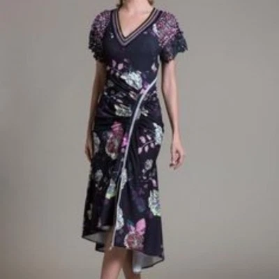 Byron Lars Beauty Mark elegant black floral dress sz 4  - Image 1 of 4