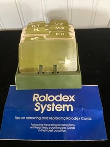 vintage avocado green Rolodex Petite with Manual - Picture 1 of 4