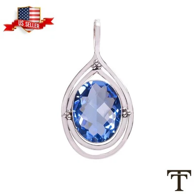 Christmas Deal 925 Silver TANZANITE Gemstone December Birth Elegant New Pendant - Image 1 of 4